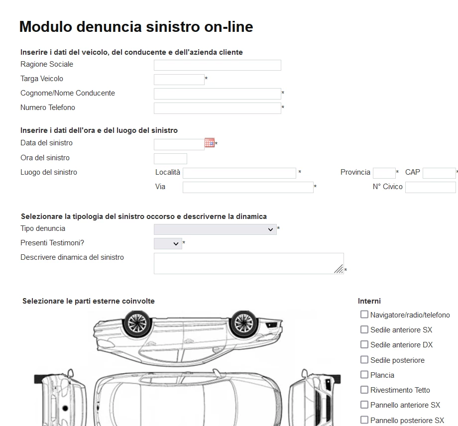 Modulo Denuncia Sinistro